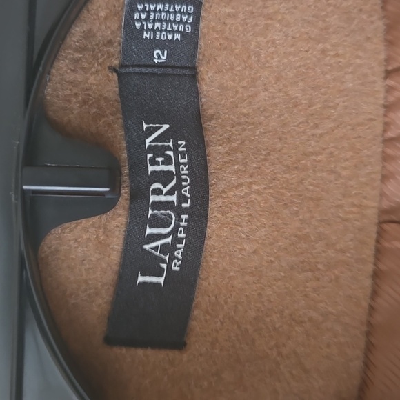 New Lauren Ralph Lauren Faux Leather Trim Wool Blend Coat Size 12 - Picture 4 of 4